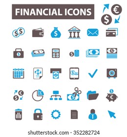 finance, banking, money, investment  icons, signs vector concept set for infographics, mobile, website, application
