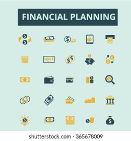 finance, banking, money, investment  icons, signs vector concept set for infographics, mobile, website, application
