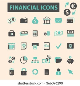 finance, banking, money, investment  icons, signs vector concept set for infographics, mobile, website, application
