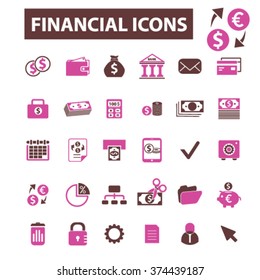 finance, banking, money, investment  icons, signs vector concept set for infographics, mobile, website, application
