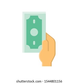 finance,  banking and money related bank note bill in hand vector in flat design 
