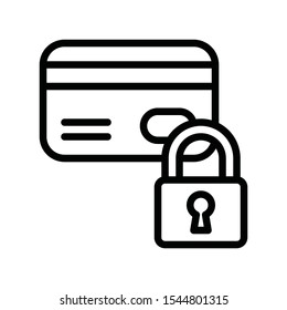 finance,  banking and money related card lock vector with lineal or Editable stroke