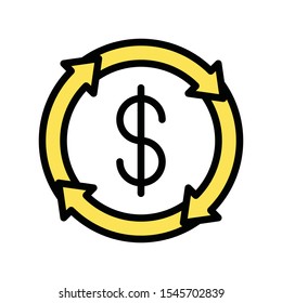 finance banking and money related dollar coin vector in editable stroke