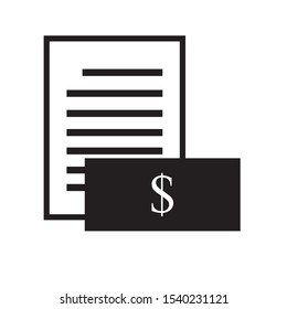 finance and banknote icon on background