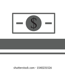 finance and banknote icon on background