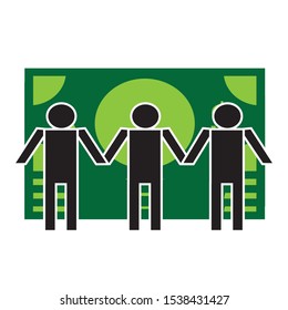 finance and banknote icon on white background
