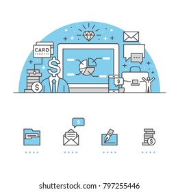 Finance banner and icons with White Background