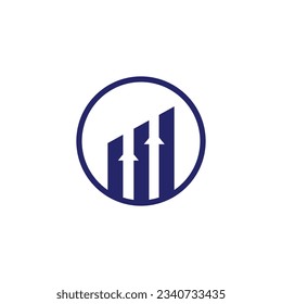 Finance bar chart with arrow business logo design. Profit Vector Illustration Business Finance Stock illustration