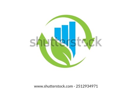 Finance bar chart logo or icon Pro Vector design leaf finance logo