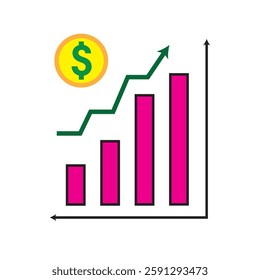 Finance bar diagram graphic charts. Bar charts, Bar Graph, icons, infographic elements.