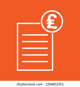 Finance, bill, business report icon, stock vector illustration, EPS10.