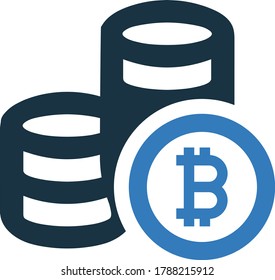 Finance, bitcoin icon / vector graphics