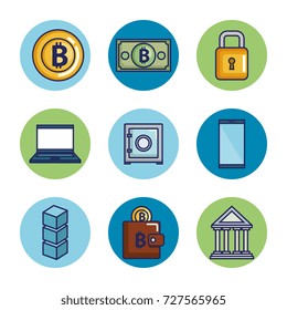 finance with bitcoin icons