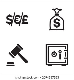 Finance Black Icon Set 