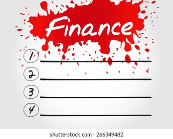 Finance blank list, business concept