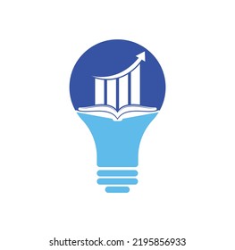 Finance book bulb shape concept logo design. Business growth education logo design.	