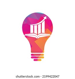 Finance book bulb shape concept logo design. Business growth education logo design.	