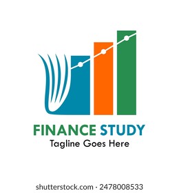 Finance book design logo template illustration