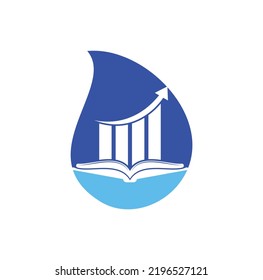 Finance book drop shape concept logo design. Business growth education logo design.