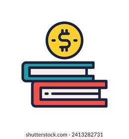 Finanzbuchsymbol. Vektorsymbol mit zwei Tönen für Ihre Website, Ihr Handy, Ihre Präsentation und Ihr Logo-Design.