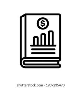 Finance book icon vector illustration in line style about marketing and growth for any projects, use for website mobile app presentation