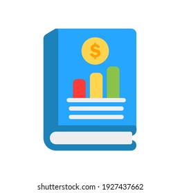 Icono del libro de finanzas en un estilo plano sobre marketing y crecimiento para cualquier proyecto, uso para presentación de aplicaciones móviles del sitio web