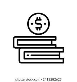 icono del libro de finanzas. icono de línea vectorial para tu sitio web, móvil, presentación y diseño de logotipo.