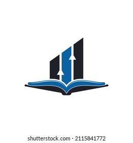 Finance book logo design. Business growth education logo design.	