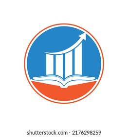 Finance book logo design. Business growth education logo design.