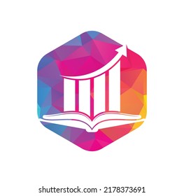 Finance book logo design. Business growth education logo design.