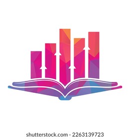 Finance book logo design. Business growth education logo design.