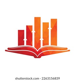 Finance book logo design. Business growth education logo design.