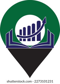 Finance book logo design. Business growth education logo design.