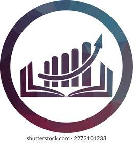 Finance book logo design. Business growth education logo design.