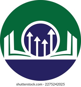 Finance book logo design. Business growth education logo design.