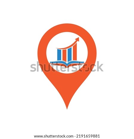 Finance book map pin shape concept logo design. Business growth education logo design.	
