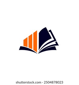 Finance book vector logo design. Business growth education logo design.