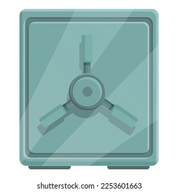 Vector de dibujos animados de iconos de la caja de finanzas. Caja fuerte. Seguridad del acero