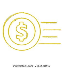 finance brush on white background, vector illustration.