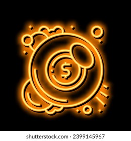 vector de señal de neón de burbuja financiera. ilustración de burbuja financiera