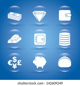 finance bubbles over blue background vector illustration