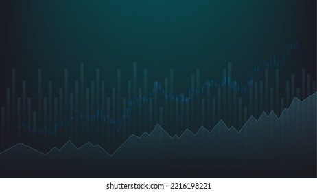 finance and business background. bar chart and candlestick chart show stock market trading price 