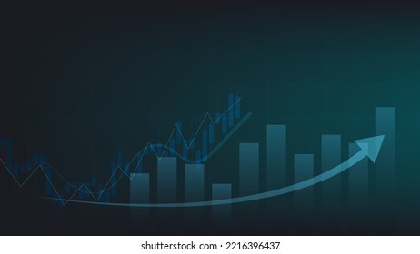 finance and business background. bar chart and candlestick chart show stock market trading price 