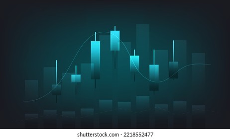 finance and business background. bar chart and candlestick chart show stock market trading price