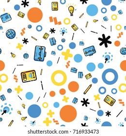 finance and business concept. Vector seamless pattern illustration. Flat art style.