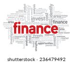 Finance business concept in word tag cloud, vector background