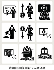 Finance and business concept,icon set,Vector