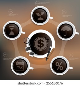 Finance and business design on blur background,clean vector