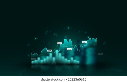 Gráfico de finanzas y desarrollo de negocios Imágenes de fondo, estrategias, análisis e inversión, gráficos de mercado, bolsas, crecimiento, crecimiento en el mercado de valores