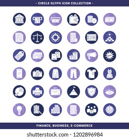 Finance, Business, And E-Commerce Glyph Icon Set